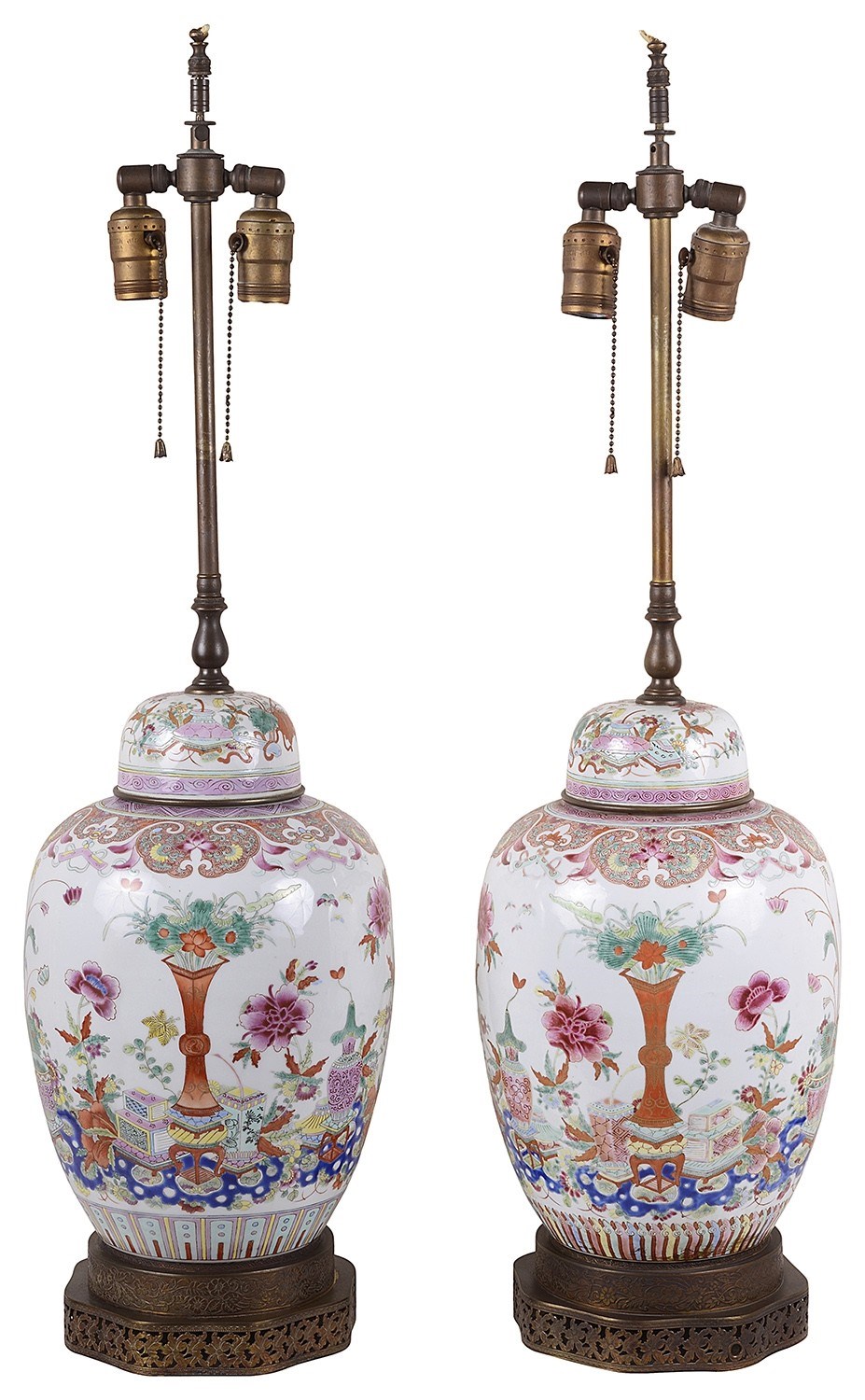 Old porcelain store lamps