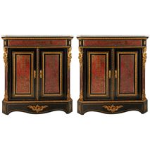 Pair of 19th Century French Boulle inlaid side cabinets.