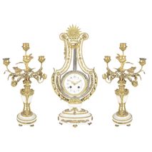 French Louise XVI style clock set, 19th Century.