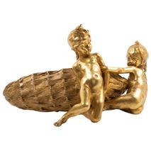 Raoul Larche, Gilded Ormolu Group of Two Children Playing
