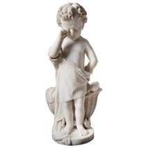 19th Century Italian marble statue of crying child.