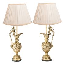 Pair of Classical Ormolu Ewers or Lamps
