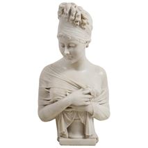 19th Century Marble bust of Madam Recamier, after Chinard. 64cm(25") high