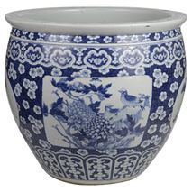 Large Chinese 19th Century Blue and White jardiniÃ¨re, 48cm (19") high