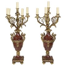 Pair Louis XVI style candelabra.