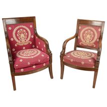 Matched Pair of French Empire Armchairs, 19th Century