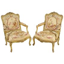 Pair 19th Century French Salon arm chairs.