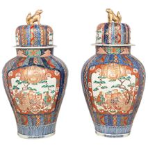 Large pair of 19th Century lmari vases.