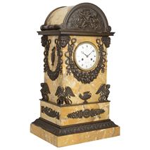 19th Century Grand tour influenced mantel clock, 61cm(24") high