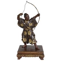 Meiji period Japanese Miyao bronze archer.