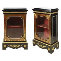 Pair 19th Century Boulle Pier cabinets.