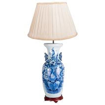 19th Century Chinese blue and white vase / lamp.