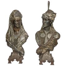 19th Century bronzed Arab Busts