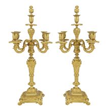 Pair of Classical 19th Century Table Candelabra