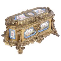 French Sevres style porcelain and ormolu casket, 19th Century.