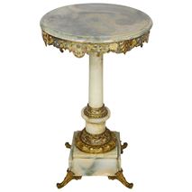 French Onyx and champleve enamel side table, 1920s