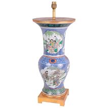 Chinese Famille Verte Vase or Lamp, 19th Century