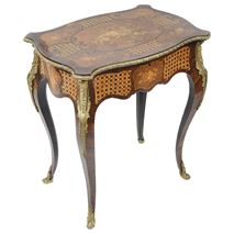 Louis XVI style marquetry side / work table, circa 1890.