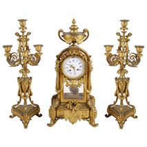 Large Louis XVLarge Louis XVI style clock set, 55cm(21.5") highI style clock set, 55cm(21.5") high
