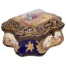 19th Century Sevres style porcelain casket.