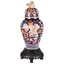 Large 19th Century Japanese Imari vase on stand 45"