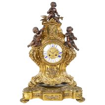 19th Century Gilded ormolu and bronze mantel clock.