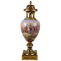 Large 19th Century Sevres style vase, depicting Napoleon.