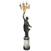 Large classical 19th Century Bronze candelabra, 295cm high.