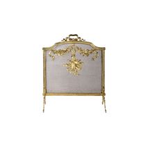 Louis XV style brass fire screen