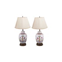 Pair Chinese Famille Rose Ginger jar lamps, 19th Century