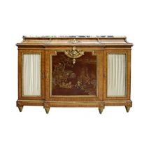 19th Century Louis XV style Japanned lacquer side cabinet by Beauderley