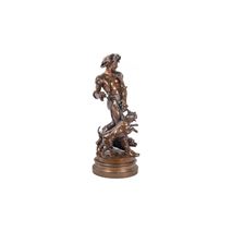 Bronze Houndsman, by Henri Honoré Plé.