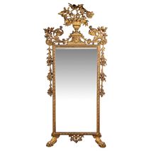 18th Century French carved giltwood wall mirror.