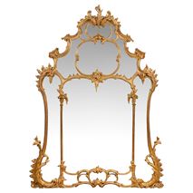 19th Century Chippendale style carved gilt wood mirror.