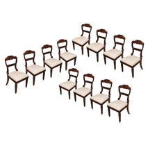 Set 12 Regency Rosewood dining chairs