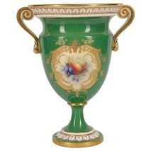 Royal Worcester two handle vase, signed Richard Seabright, 1909