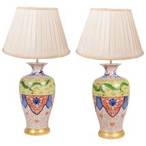 Pair late 19th Century Imari Vases / lamps