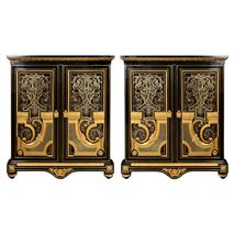 A fine pair of Napolian III boulle side cabinets, circa 1860