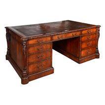 Large Mahogany Chippendale style partners desk.