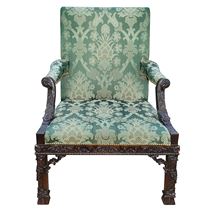 Chippendale style Gainsborough arm chair, after William Vile, circa 1900