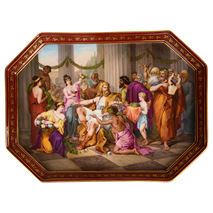 19th century Vienna porcelain tray, 'Alaric in Athens'