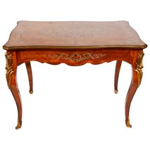 19th Century French Louis XVI style Silver inlaid centre table.