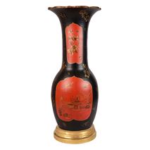 19th Century Japanese Chinoiserie lacquer porcelain vase.