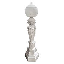 Large Neo-classical revival floor standing Marble lamp, circa 1900-20