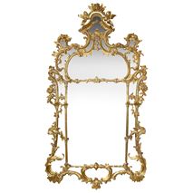 Chippendale style carved gilt wood pier glass wall mirror, circa 1860