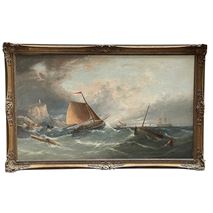 Oil on canvas Sea Scape by W. Williamson