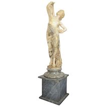 19th Century Italian Alabaster statue of a young maiden.
