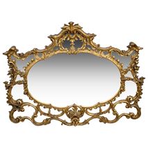 19th Century Chippendale style gilded wall mirror.