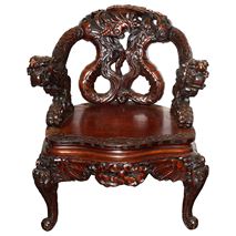 Late 19th Century Japanese carved wood arm chair