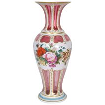 Bohemian Opaline glass vase, circa 1880.